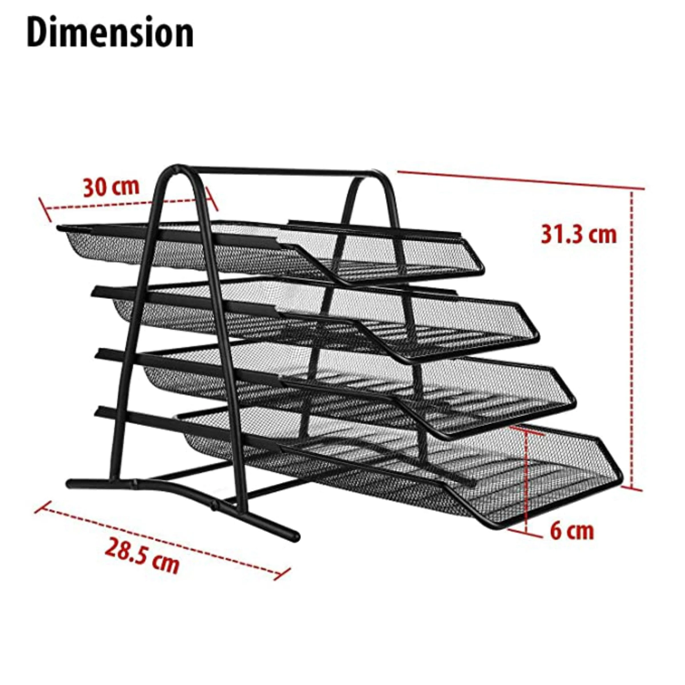 Metal Mesh Letter Tray 4 Step - Image 5