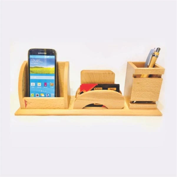 Wooden Table Desk Organizer with Wooden Ballpoint Pen Deal No.207 - Image 5